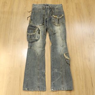 Japanese IN THE ATTIC Rare Cargo Pouch Flare Cut Jean