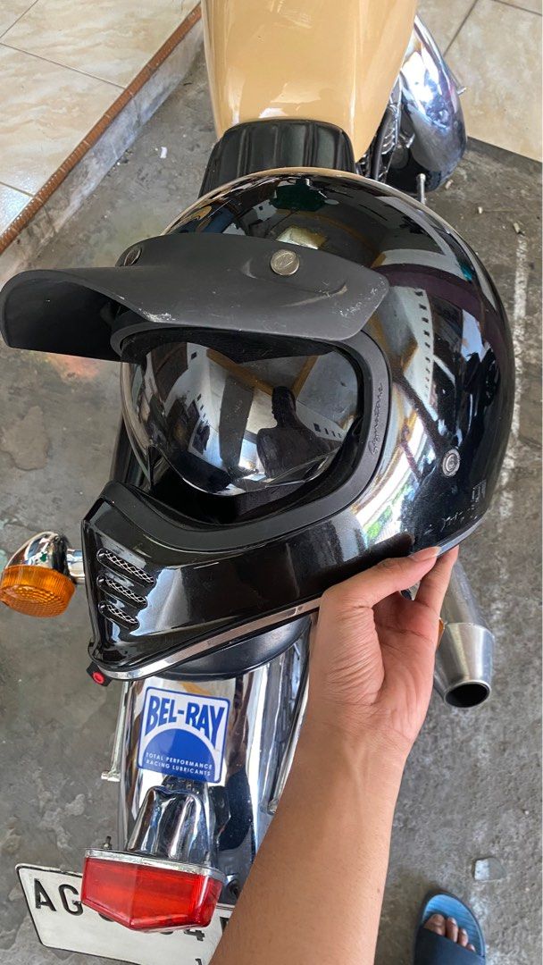 Jp helmet signature helm cakil, Motor di Carousell