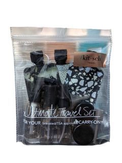 Kitsch Ultimate Travel Set, For you (Elevated/TSA approved) Carry-On, Cleanse Travel Pouch Set