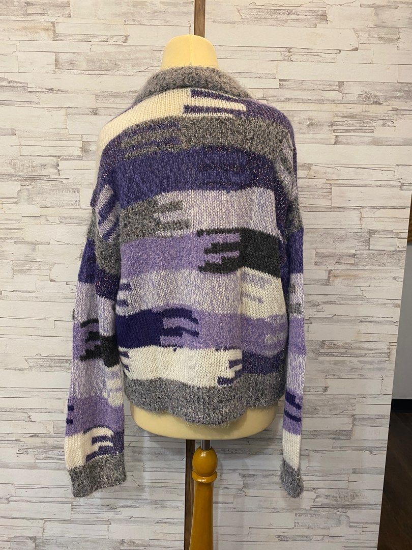 Purple online striped sweater