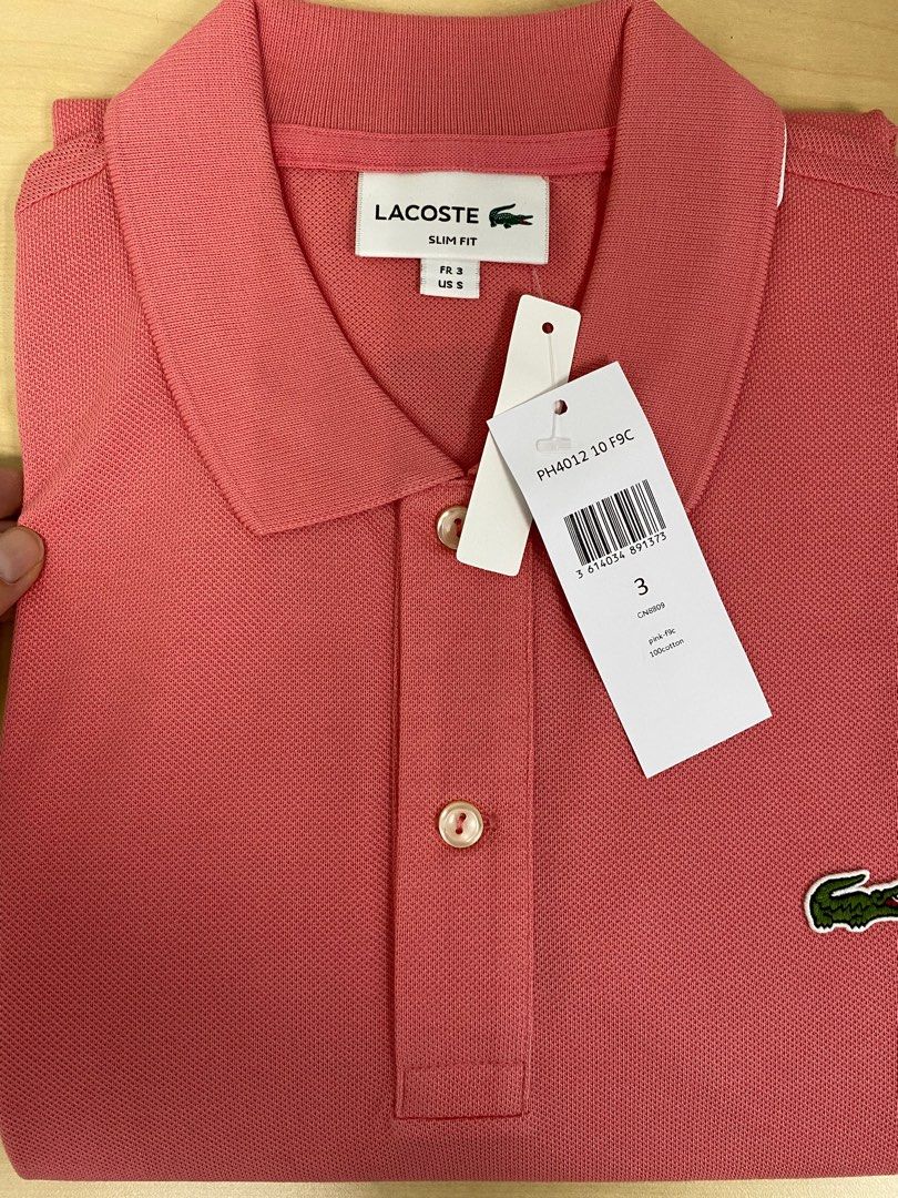 Lacoste salmon pink polo clearance