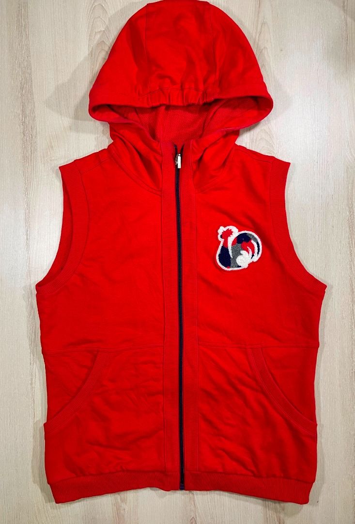 Le Coq Sportif Youth Sleeveless Red Hoodie DD Used