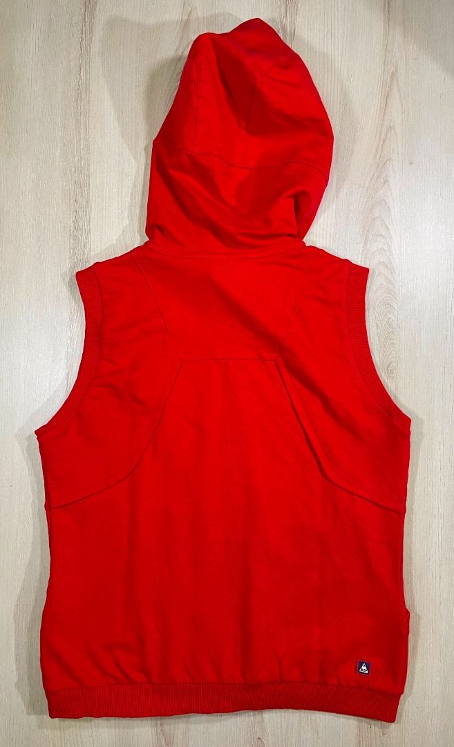 Boys sleeveless red hoodie top