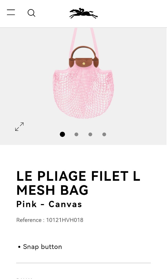 Le Pliage Filet L Mesh bag Pink - Canvas (10121HVH018) in 2023