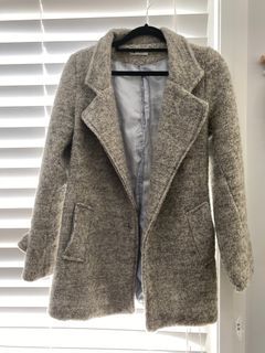 Light grey wooly blazer coat