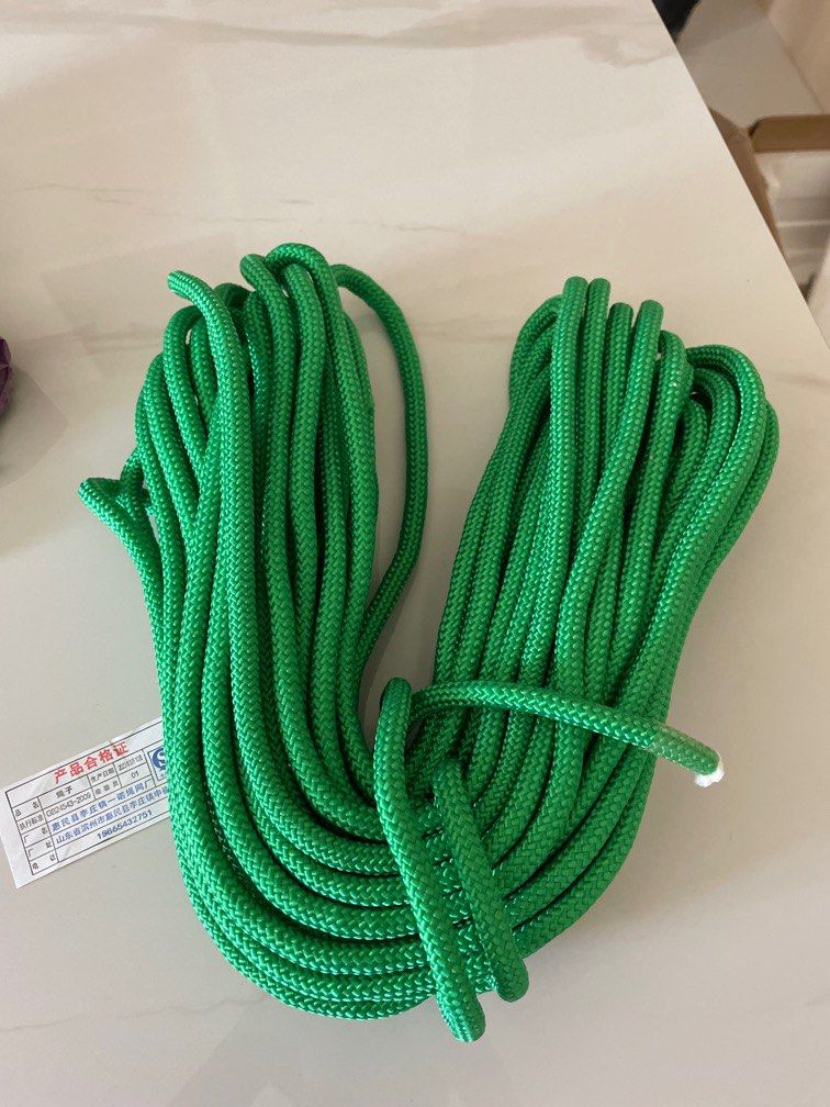 Long green thick rope 20m 10mm thick