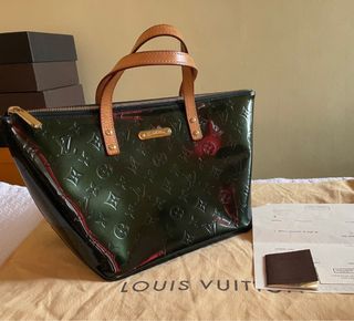 used Pre-owned Louis Vuitton Vernis Bellevue PM Leather Green, Women's, Size: Small