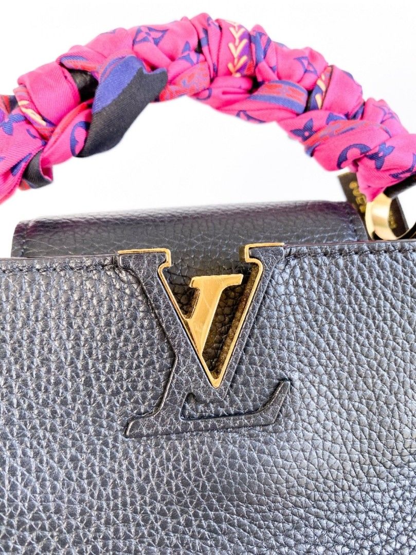 Louis Vuitton Capucines Mini Black Taurillon Leather Bag (Date