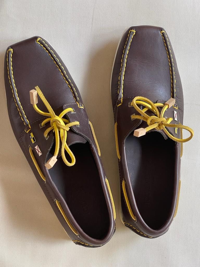 Louis Vuitton LV Cup Collection Brown Yellow Leather Men's Loafers