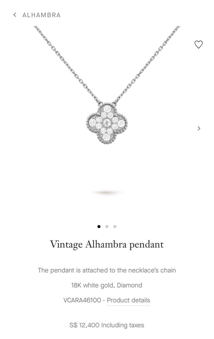 White gold clover discount necklace