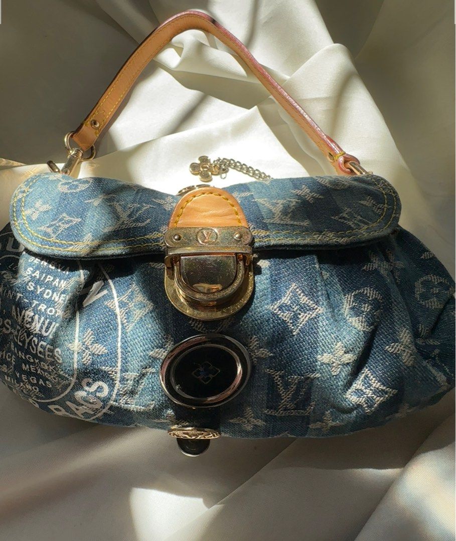 Authentic Louis Vuitton x Judy Blame Denim Pleaty Bag with Charms