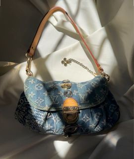 Vintage - Louis Vuitton denim Cruise pleaty pouchette bag.