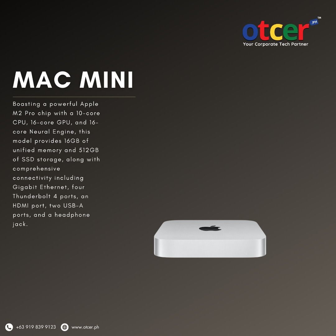 Mac mini M2 Pro 512GB (Category: Desktops) located in Pasig City. Submitted by otcer.philippines (Listing ID 1257061630, Image 1). Description: Exclusive Innovation Awaits! Mac mini M2 Pro for Php 83,490.00. Unlock a new level of business efficiency at www.otcer.ph or +63 919 839 9123. #OtcerPH #InnovateNow..