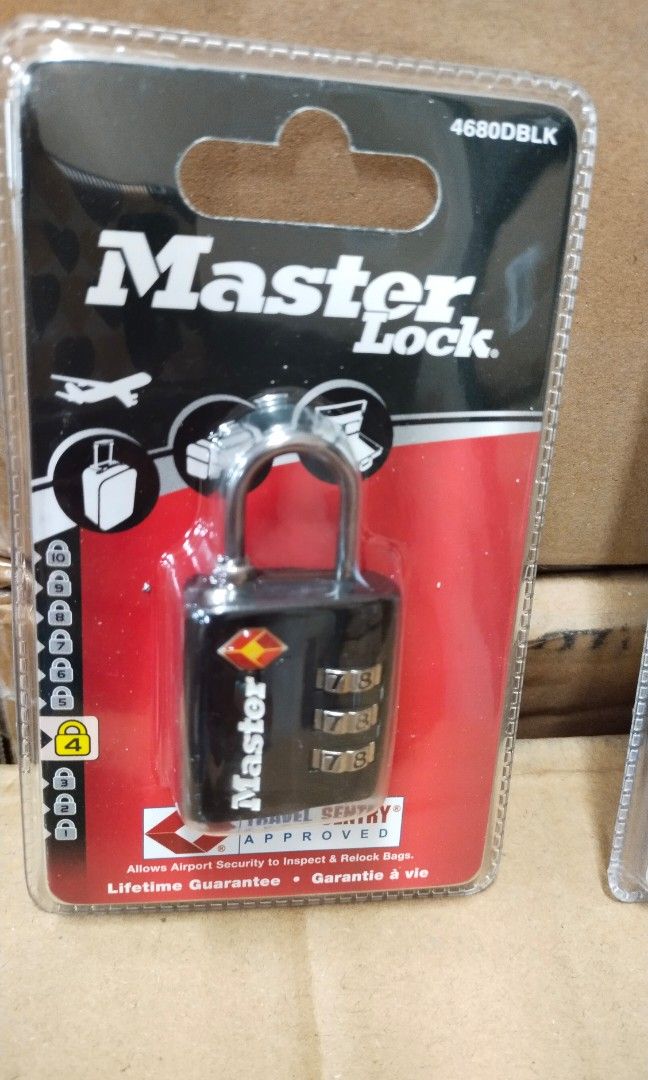 Master tsa approved padlock luggage lock 4680D-blk (Category: Locks, Doors & Gates) located in Manila. Submitted by bernaatit (Listing ID 1257134943, Image 1). Description: Master tsa approved padlock luggage lock MASTER COMBINATION PADLOCK TSA APPROVED PADLOCKS luggage lock #4680D-NKL black Nickel color 32mm body Shackle diameter 3mm Shackle length. 19mm Shackle clearance. 13mm 3 digits combination type Re combinationable ⭐Also offer other produ