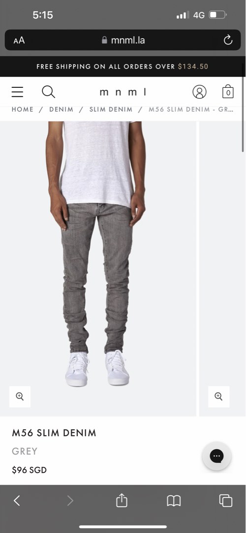 MNML M56 Grey denim, Men's Fashion, Bottoms, Jeans on Carousell