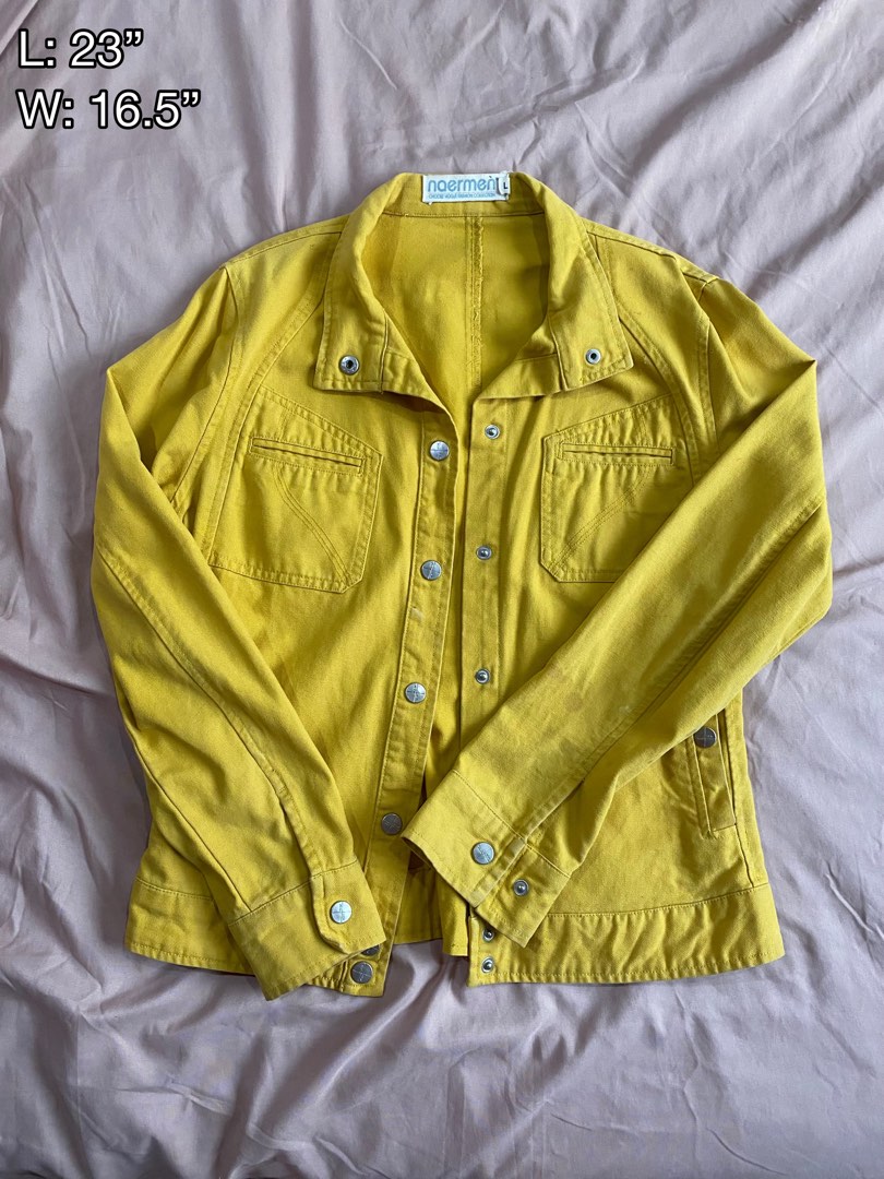 Mustard yellow denim jacket, Women's Fashion, Coats, Jackets and