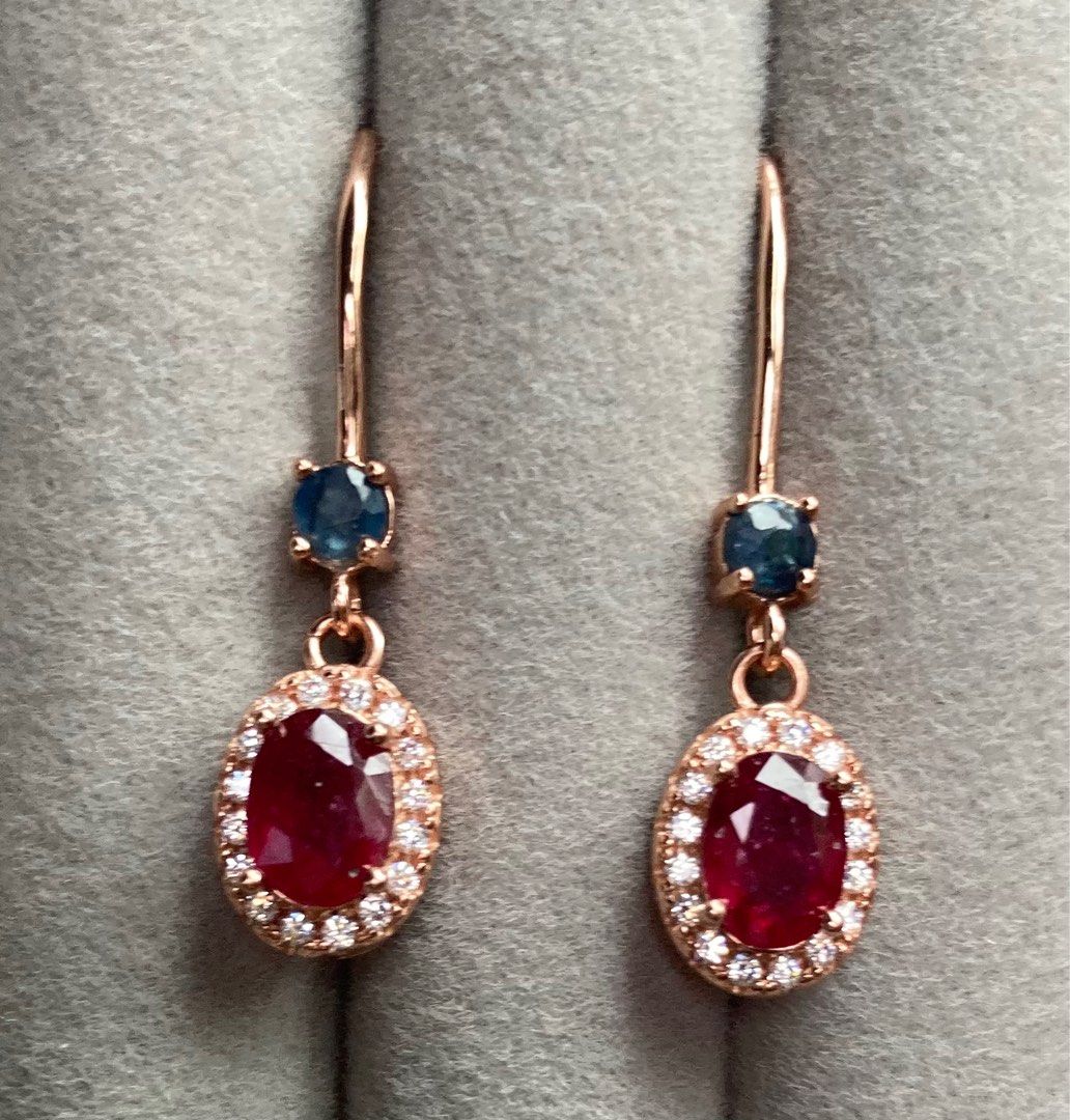 Red sapphire earrings hotsell