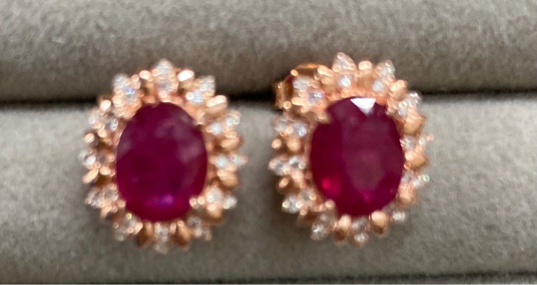 Red ruby new arrivals stud earrings
