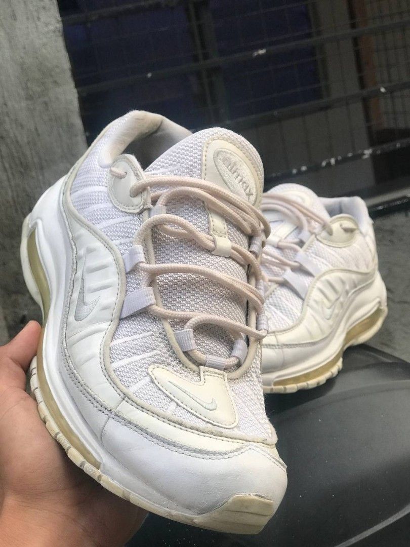 Nike air max 98 trainers pure platinum white clearance