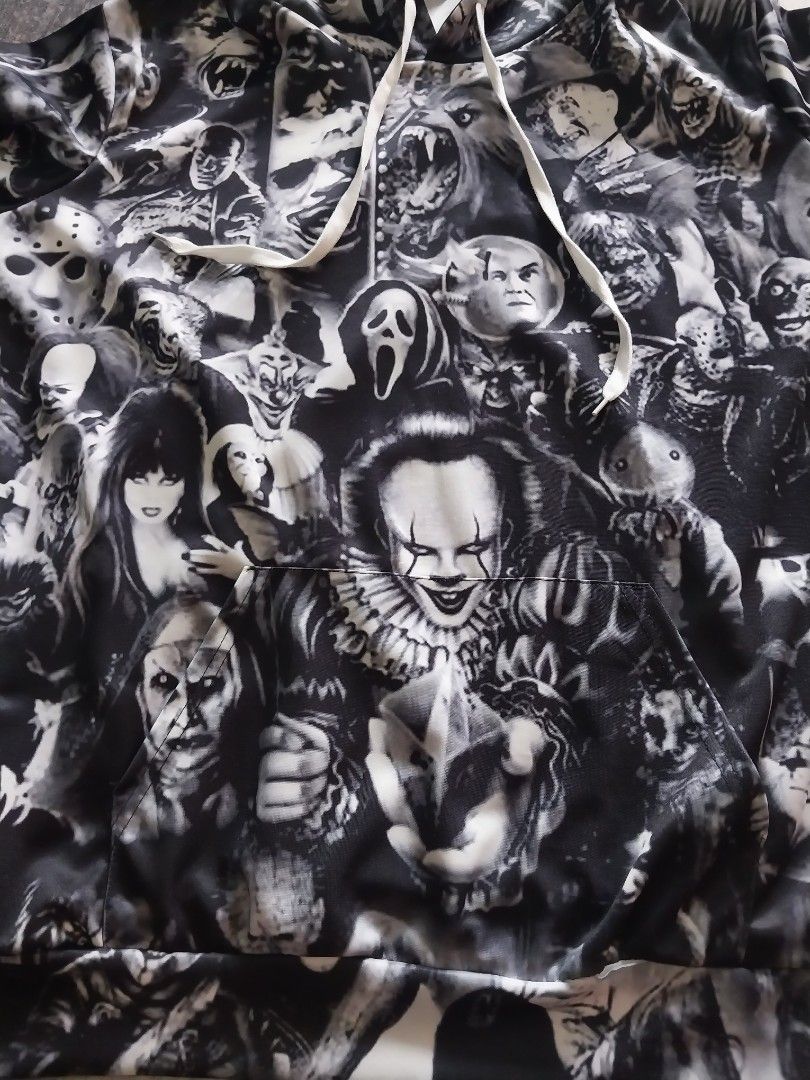 Horror movie hoodie black and sale white