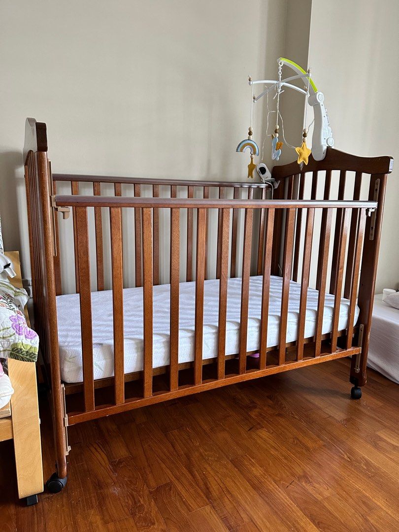 Picket&Rail 6in1 Solid Hardwood Baby Cot, Babies & Kids, Baby Nursery
