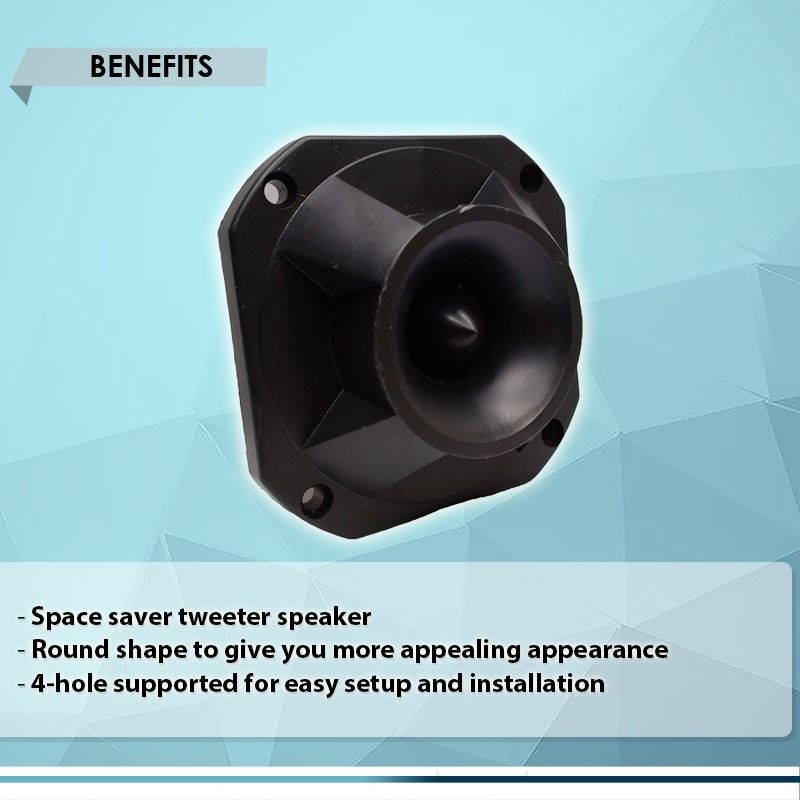 PIEZO TWEETER SPEAKER, 700W HIGH POWER, 100mm OCTUPLE 4-HOLE (Category: Soundbars, Speakers & Amplifiers) located in Quezon City. Submitted by besteinpc (Listing ID 1254313636, Image 3). Description: PIEZO TWEETER SPEAKER, 700W HIGH POWER, 100mm OCTUPLE 4-HOLE FEATURES: 👉 Frequency response: 2-20khz 👉Sensitivity: 95 dB 👉Power RMS/ Max: 150w/300w 👉Impedance: 4-8 ohms 👉Size: 100x100x55mm BENEFITS: 👉Space saver tweeter speaker 👉Round shape to