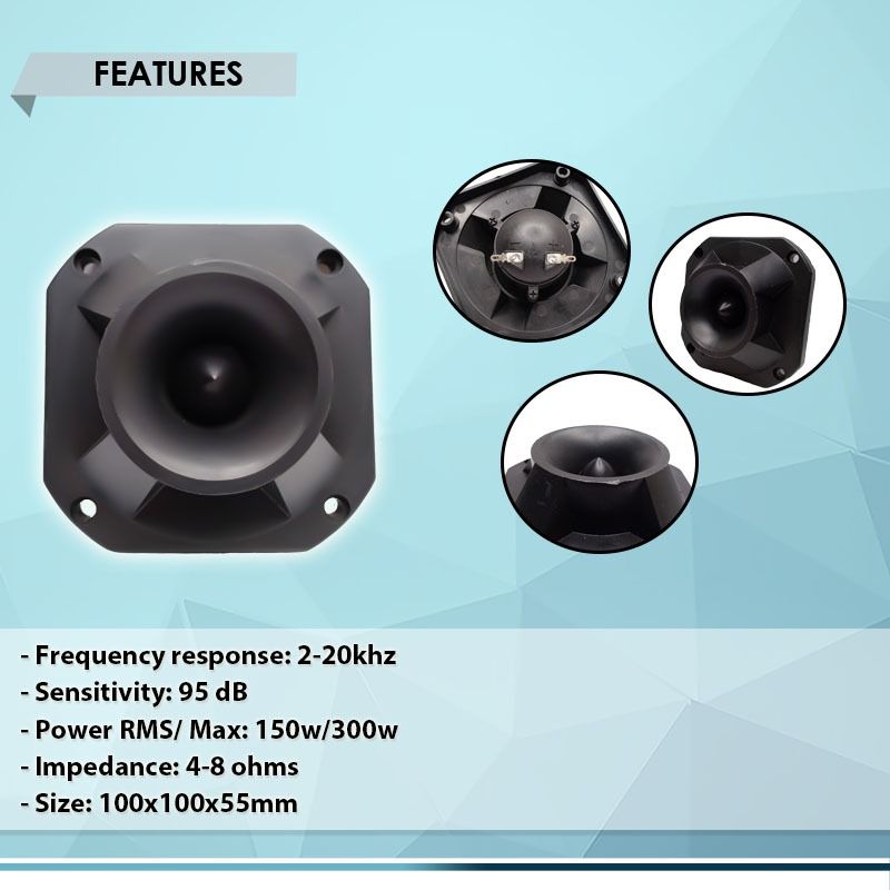 PIEZO TWEETER SPEAKER, 700W HIGH POWER, 100mm OCTUPLE 4-HOLE (Category: Soundbars, Speakers & Amplifiers) located in Quezon City. Submitted by besteinpc (Listing ID 1254313636, Image 2). Description: PIEZO TWEETER SPEAKER, 700W HIGH POWER, 100mm OCTUPLE 4-HOLE FEATURES: 👉 Frequency response: 2-20khz 👉Sensitivity: 95 dB 👉Power RMS/ Max: 150w/300w 👉Impedance: 4-8 ohms 👉Size: 100x100x55mm BENEFITS: 👉Space saver tweeter speaker 👉Round shape to