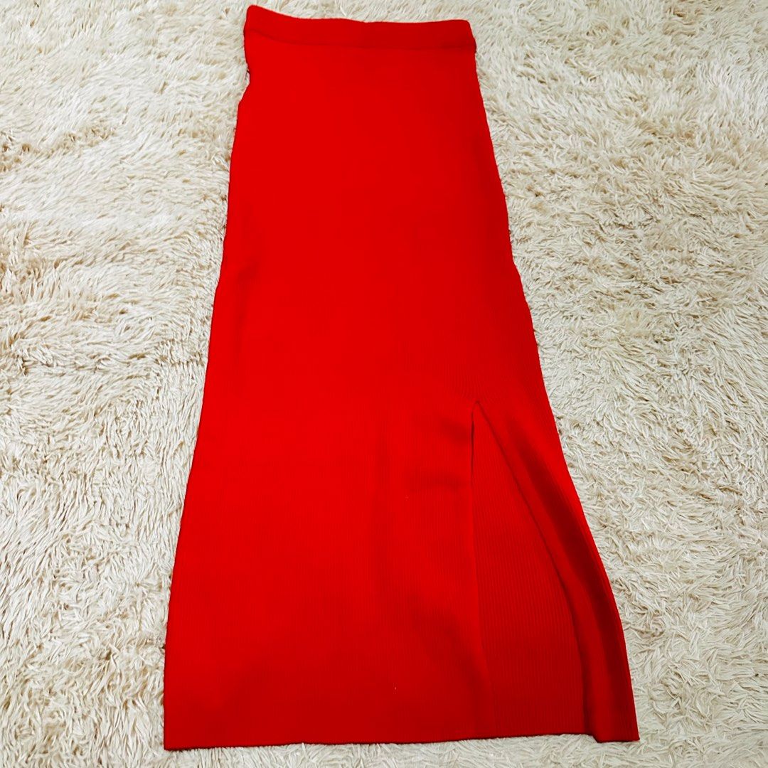 Primark red pencil skirt hotsell
