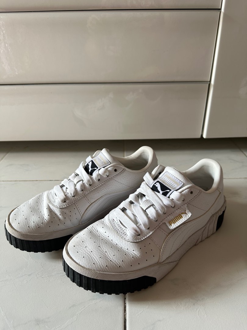 puma cali trainers white and black