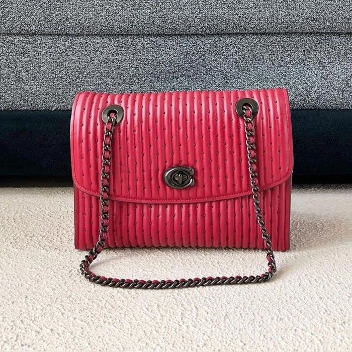 RED CHILLI COACH PARKER QUILTING AND RIVETS Luxury Bags