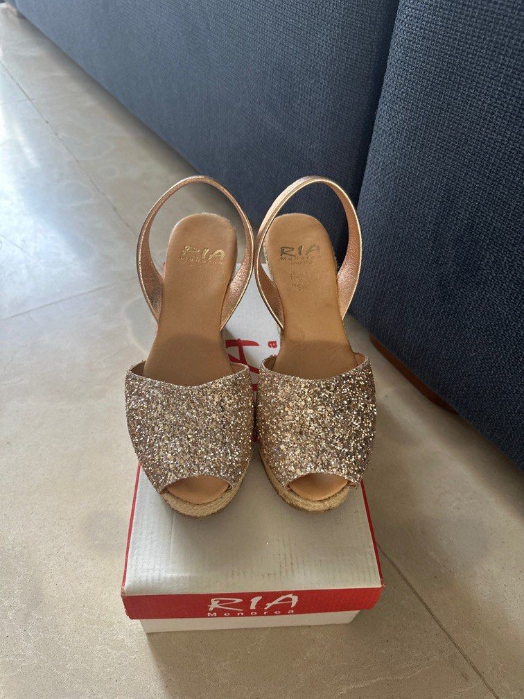 Gold wedges cheap women's shoes