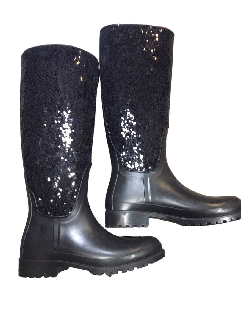 SAINT LAURENT Fest Rain Sequin Rain Boots Women s Fashion
