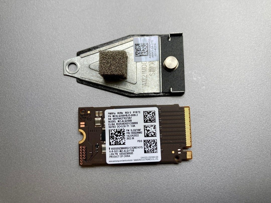 Samsung 三星PM991a 256GB SSD M.2 2242 PCIe Gen. 3 NVMe, 電腦＆科技