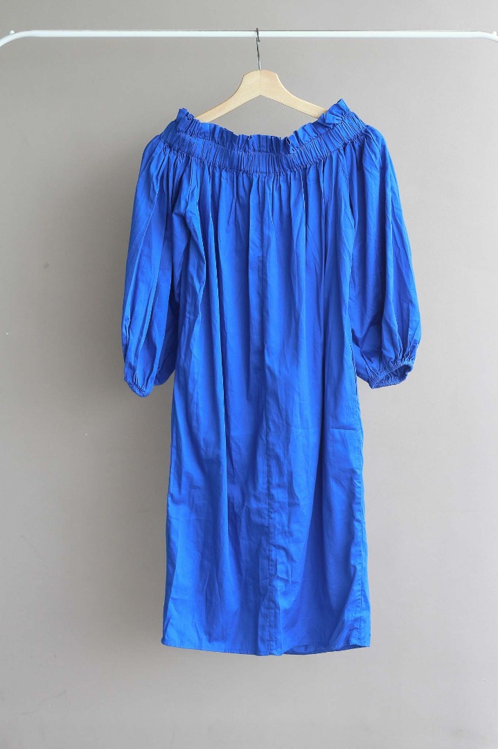 Saturday Club Electric Blue OffShoulder Puff Sleeve Dress, Women's