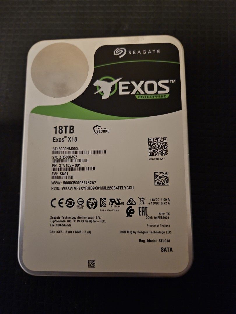 Seagate EXOS 18TB, Computers & Tech, Parts & Accessories, Hard Disks ...