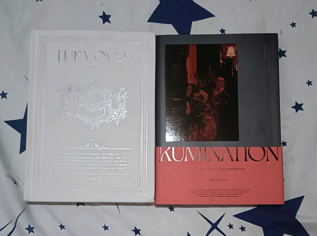 SF9 TURN OVER + RUMINATION ALBUMS (Category: CDs & DVDs) located in Quezon City. Submitted by lovesadhappy (Listing ID 1257171200, Image 1). Description: BUY THESE AS A SET ‼️ SF9 9TH MINI ALBUM - TURNOVER (S Ver.) Photobook + CD (never been played) SF9 10TH MINI ALBUM - RUMINATION (Blood Ver.) Photobook + CD (never been played) PRICE: 300 PHP + LSF MOP: GCASH/MAYA/BDO/BPI.