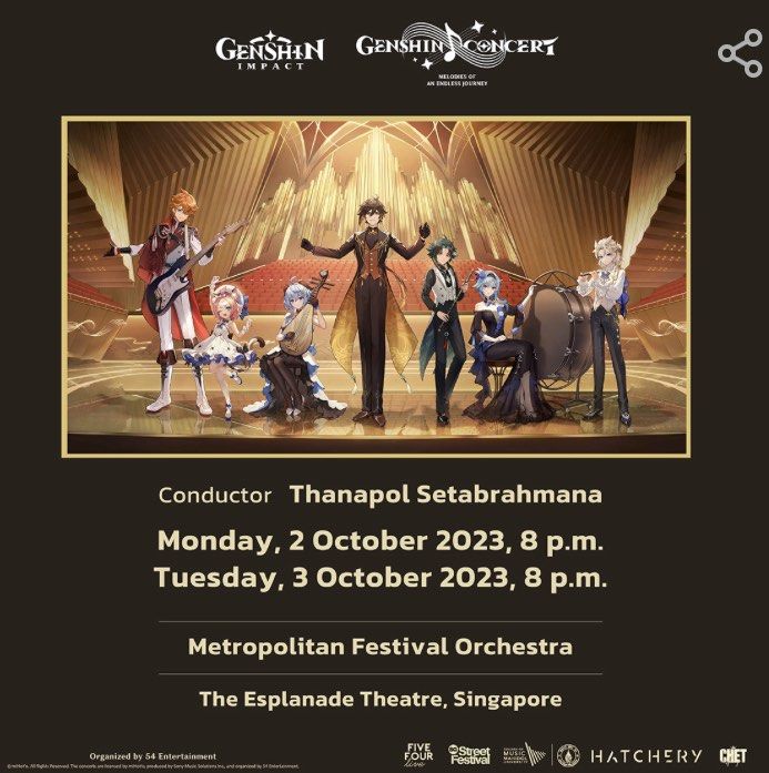 Singapore Genshin Concert Ticket 2023, Tickets & Vouchers, Event