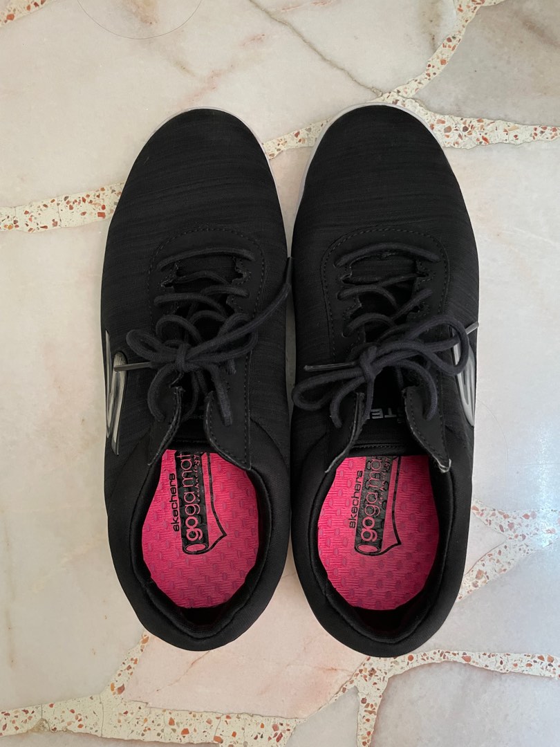 Skechers goga mat womens black deals