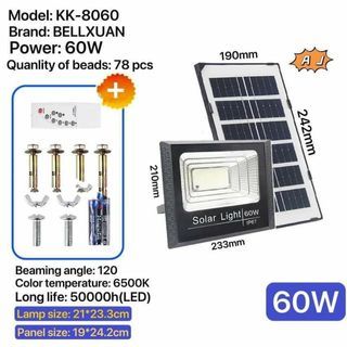 Solar Led Outdoor Flood Light Street Lamp IP67 Waterproof With Remote