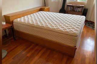 Solid natural oak custom bed queen size bed frame