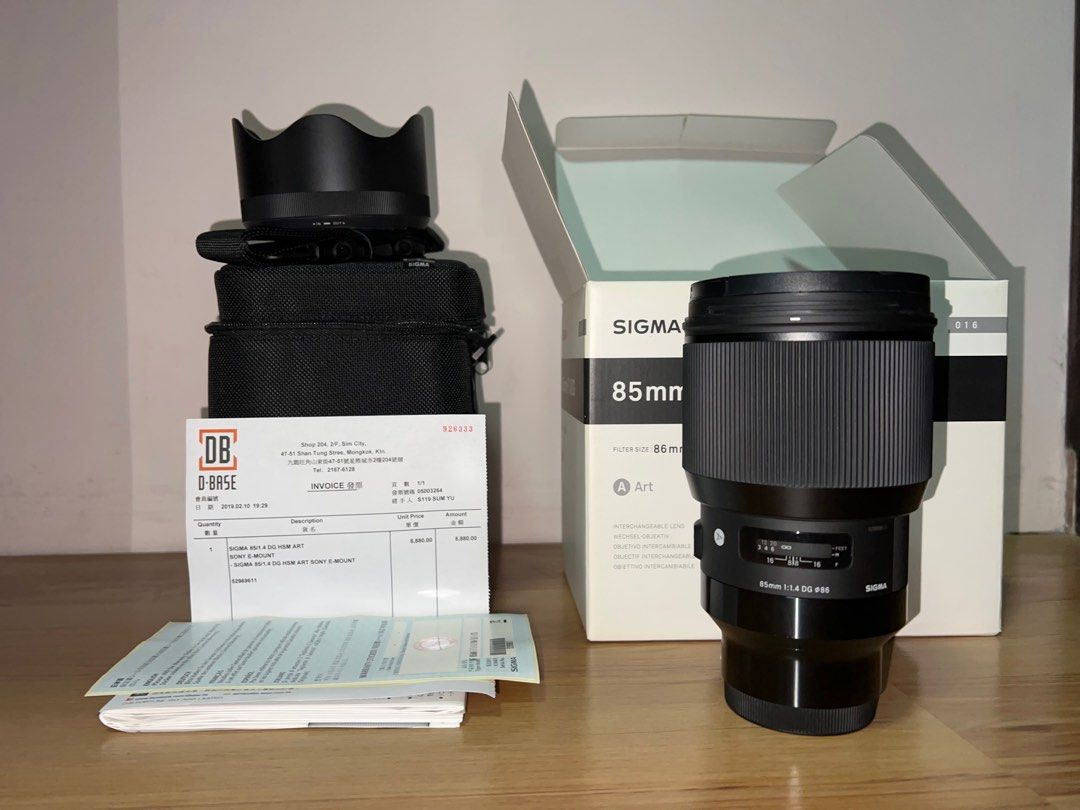 SONY Sigma 85mm f/1.4 DG HSM ART (Sony E mount), 攝影器材, 鏡頭及 