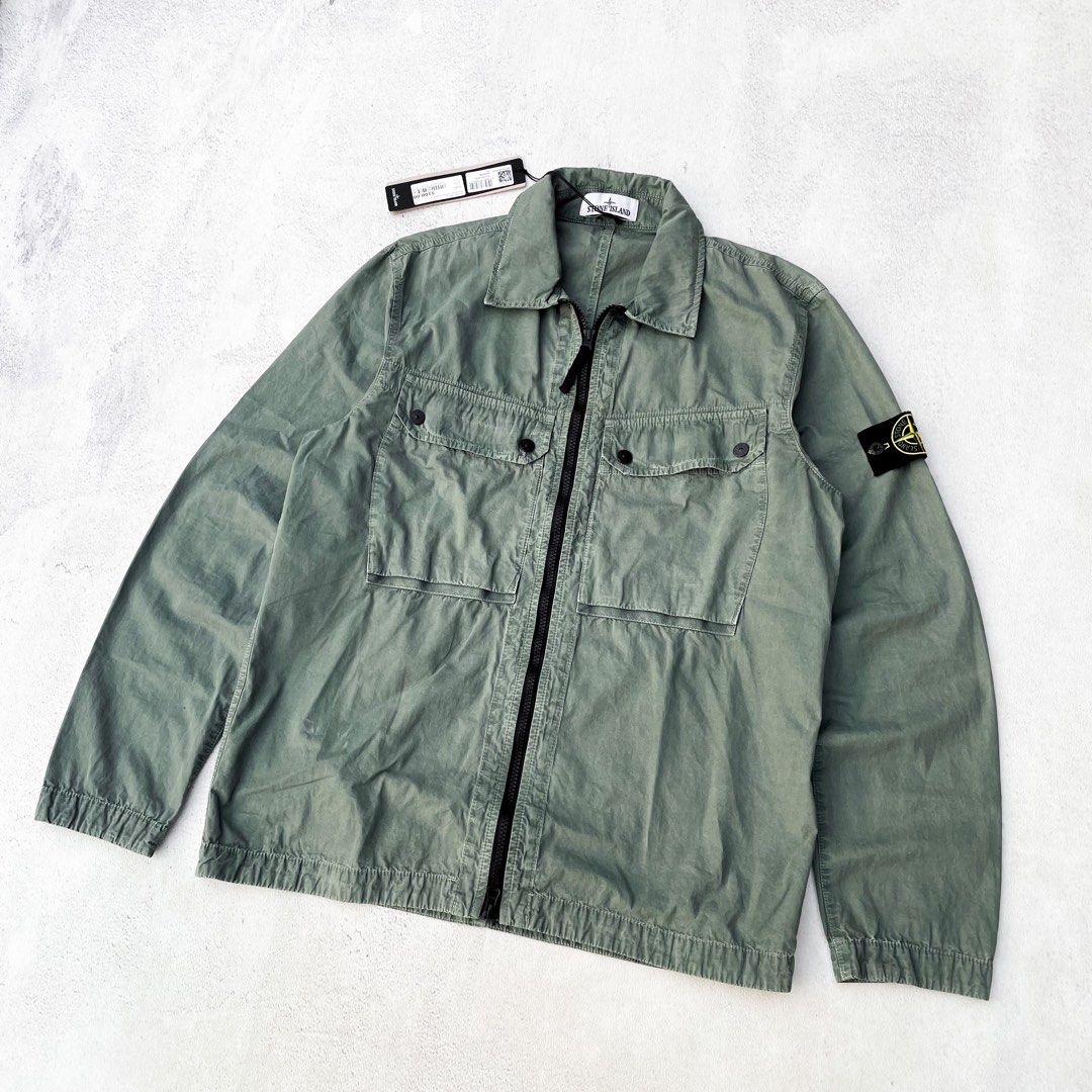 Olive stone island overshirt discount