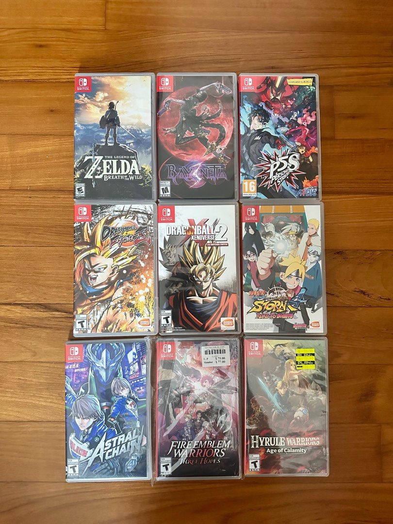 Switch games Anime Zelda / Bayonetta 3 / Persona 5 / Dragonball fighter Z /  Dragonball Xenoverse 2 / Naruto storm 4 / Astral Chain / Fire Emblem  Warriors Three Hopes / Hyrule Warriors, Video Gaming, Video Games, Nintendo  on Carousell