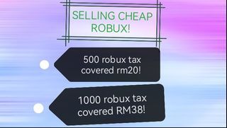 Robux Covered Tax Price 3.5k left, Video Gaming, Gaming Accessories,  In-Game Products on Carousell