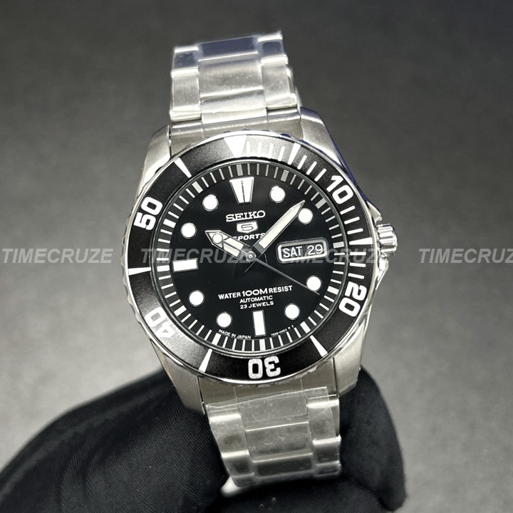 Time Cruze Seiko 5 Sports SNZF17J1 Japan Made Automatic Stainless