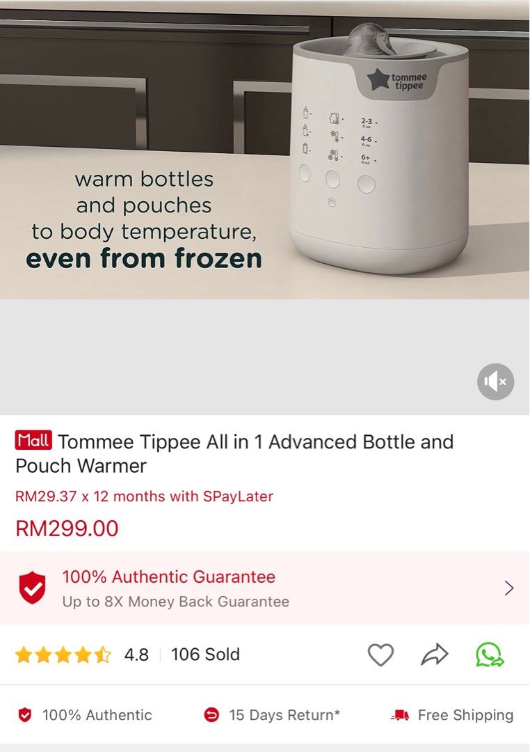 Tommee tippee 3 in 1 best sale advanced bottle & pouch warmer