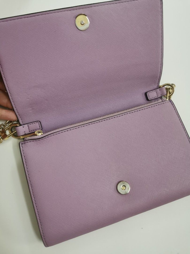Tory burch emerson mini top zip tote crossbody bag dusty violet