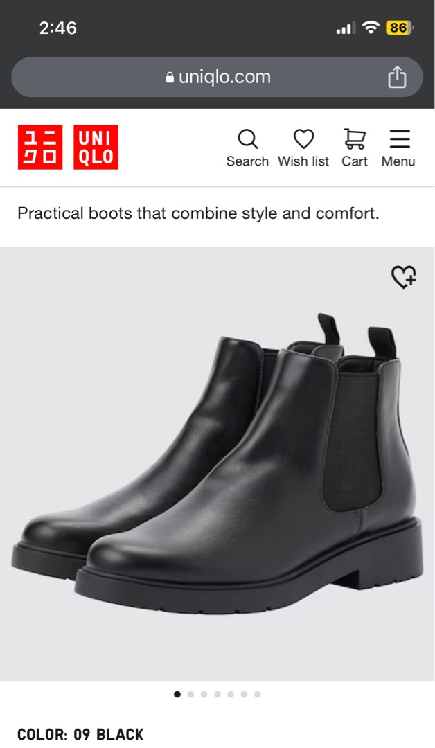 UNIQLO Boots Black, Women's Fashion, Footwear, Boots on Carousell