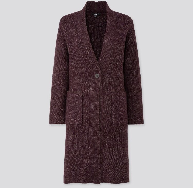 Uniqlo women tweed knitted hot sale coat
