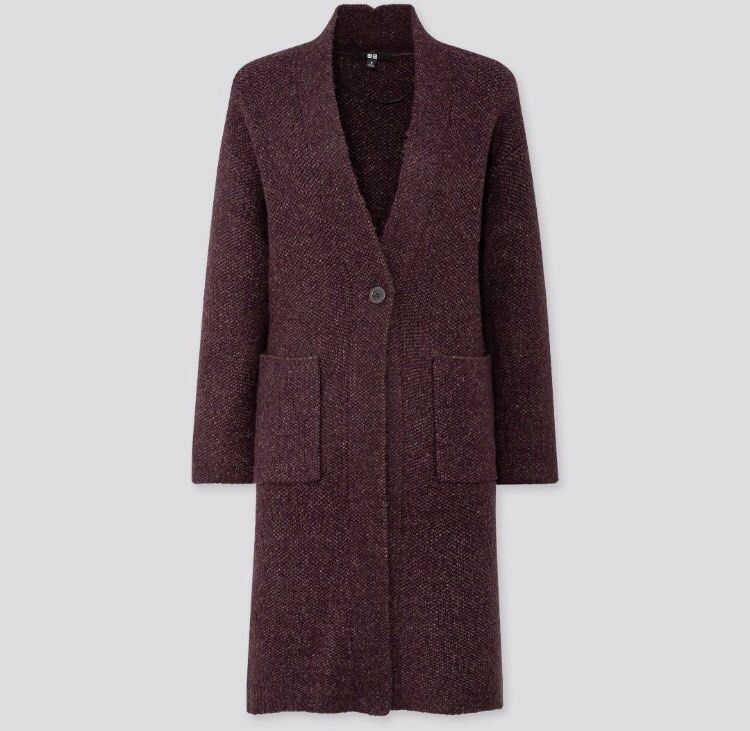 Tweed knitted coat new arrivals uniqlo